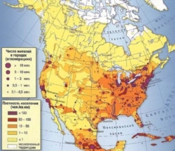Какая территория северной америки наименее заселена. Карта плотности населения Северной Америки. Карта плотности населения Северной Америки 7 класс. Плотность населения Северной Америки. Карта плотности населения США И Канады.